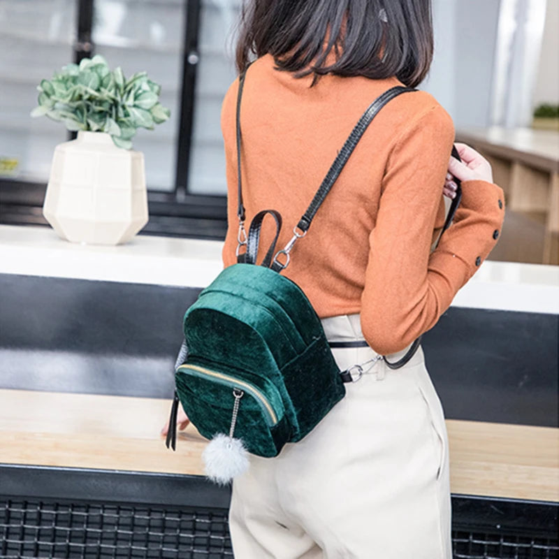 Corduroy School Backpack for Teenage Girls