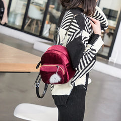 Corduroy School Backpack for Teenage Girls