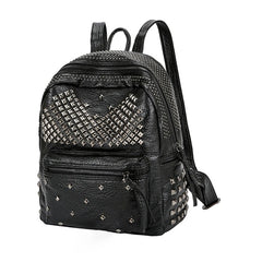 Women Backpack Rivet Studded School Bookbag Daypack Anti Theft Rucksack