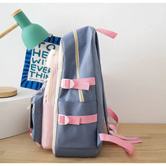 Teenage Girl Backpack SchoolBags 5PCS Set Anti-theft Shoulder Bag Big Capacity