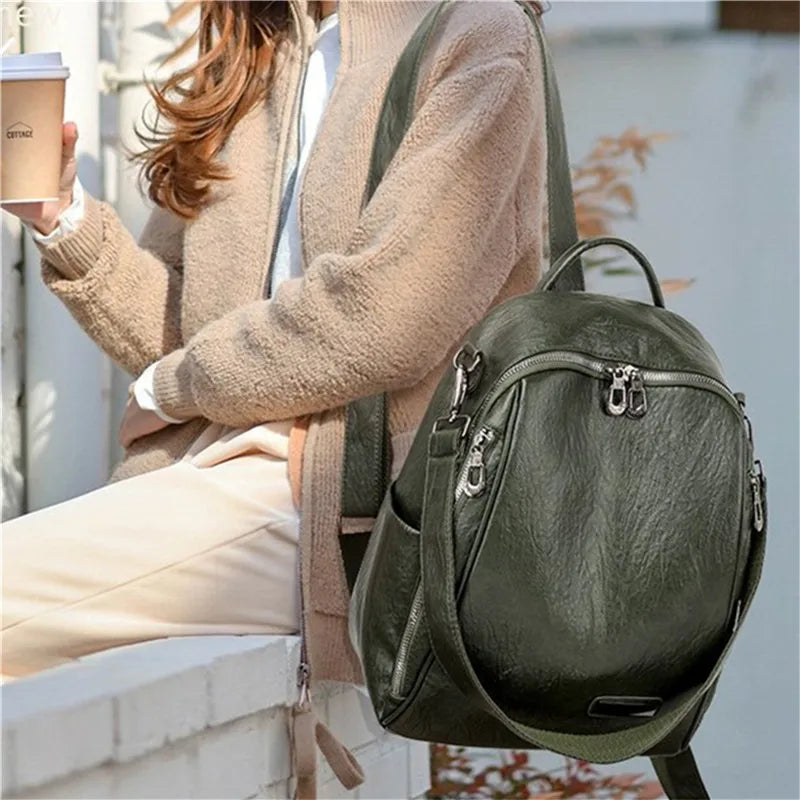 Women Backpack Shoulder Bag Academy Bagpack PU