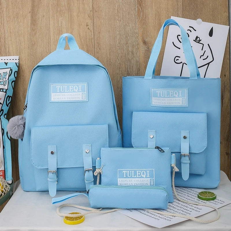Women Backpack Shoulder Bags Mochilas Set for Teenager Girl