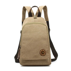 Women Canvas Backpack Chest Pack Vintage School Bags Casual Travel Rucksack