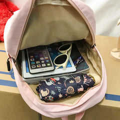 Nylon Women Backpack Student School Bag for Teenage Girls