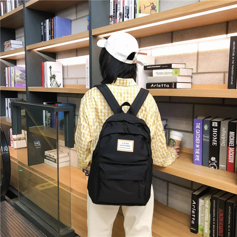 Nylon Women Backpack Student School Bag for Teenage Girls