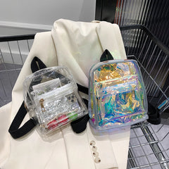 Transparent Women Backpack Student Bookbag Casual Travel Bagpack