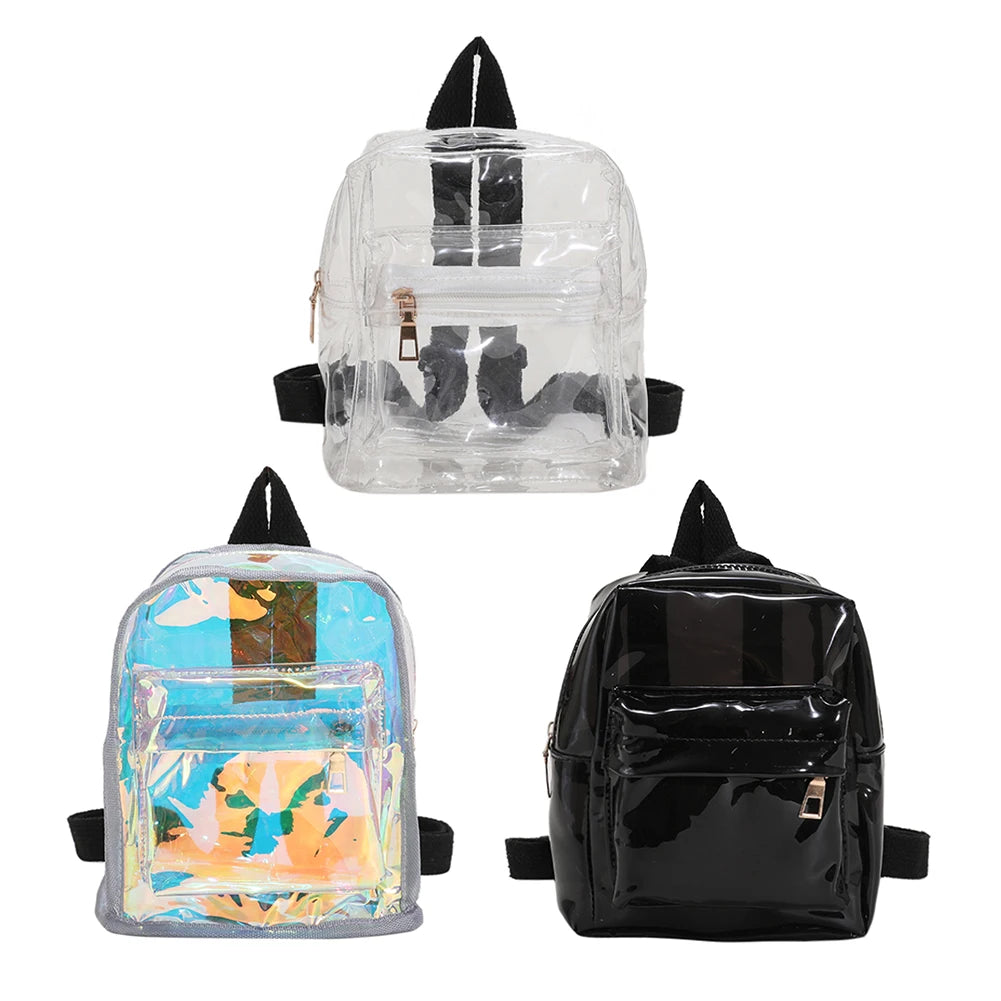 Transparent Women Backpack Student Bookbag Casual Travel Bagpack