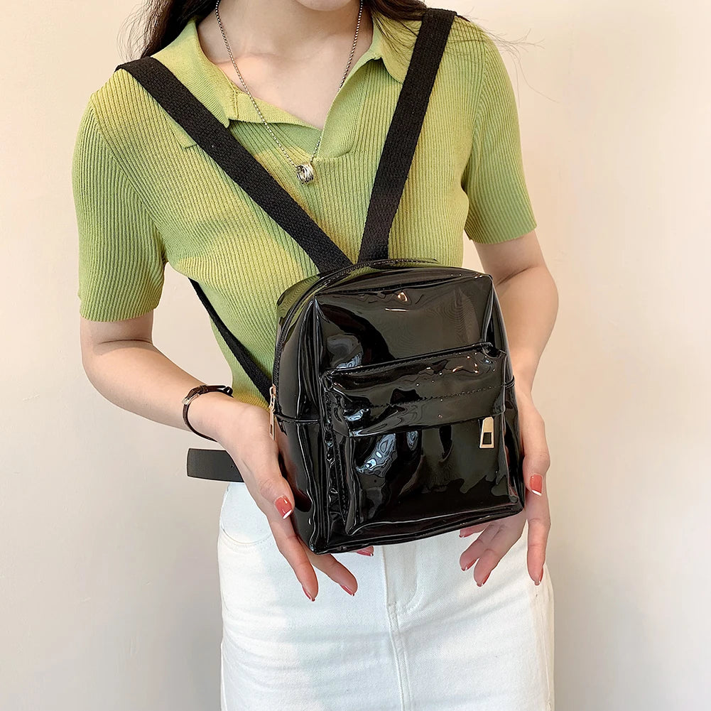 Transparent Women Backpack Student Bookbag Casual Travel Bagpack