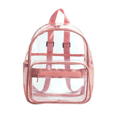 Women PVC Backpack Clear Bag College Students Bookbag Travel Daypac