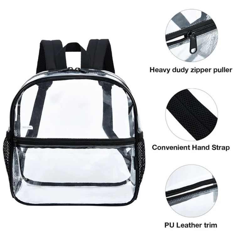 Women Backpack Transparent PVC Bag Female Girls College Students Bookbag