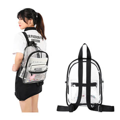 Women Backpack Transparent Waterproof PVC Bag Female College Students