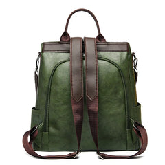 Women Backpack Travel PU Leather Zipper Anti Theft Pack Female Schoolbag