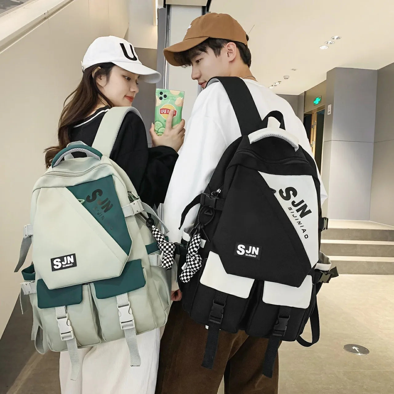 Waterproof Nylon Backpack for Teenage Students Men Women Girls