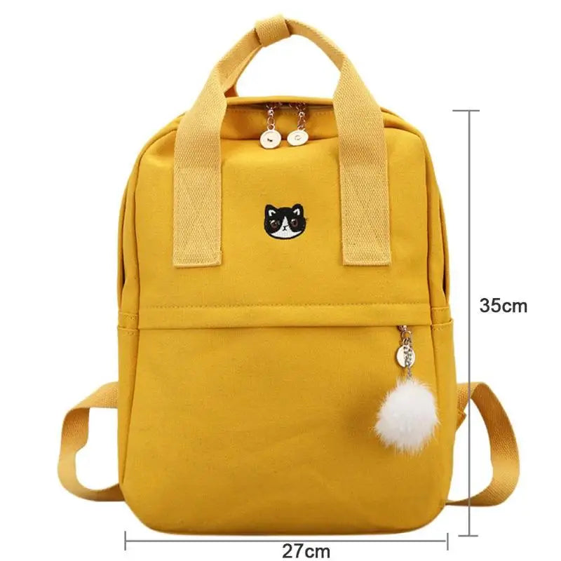 Vintage Stylish School Bag Ladies Canvas Backpack Bookbag