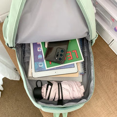 Women Backpacks Multi-pockets Letter Embroidery Casual Tote High Street Harajuku