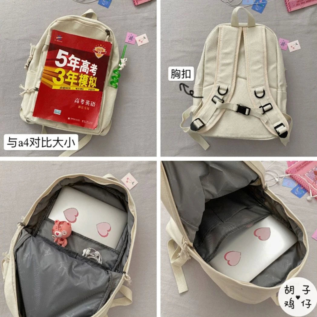 Women Backpacks Letter Embroidery Casual Tote High Street Harajuku