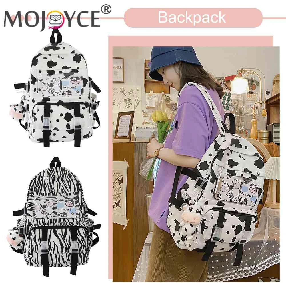 Cow Print Women Backpack Large Capacity for College