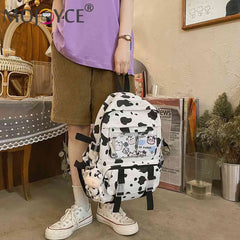 Cow Print Women Backpack Large Capacity for College