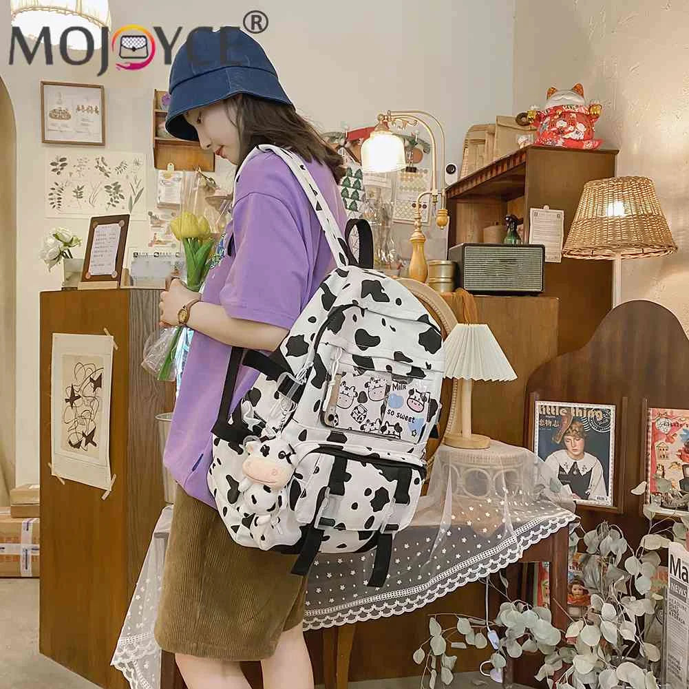 Cow Print Women Backpack Large Capacity for College