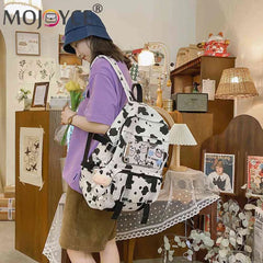 Cow Print Women Backpack Large Capacity for College