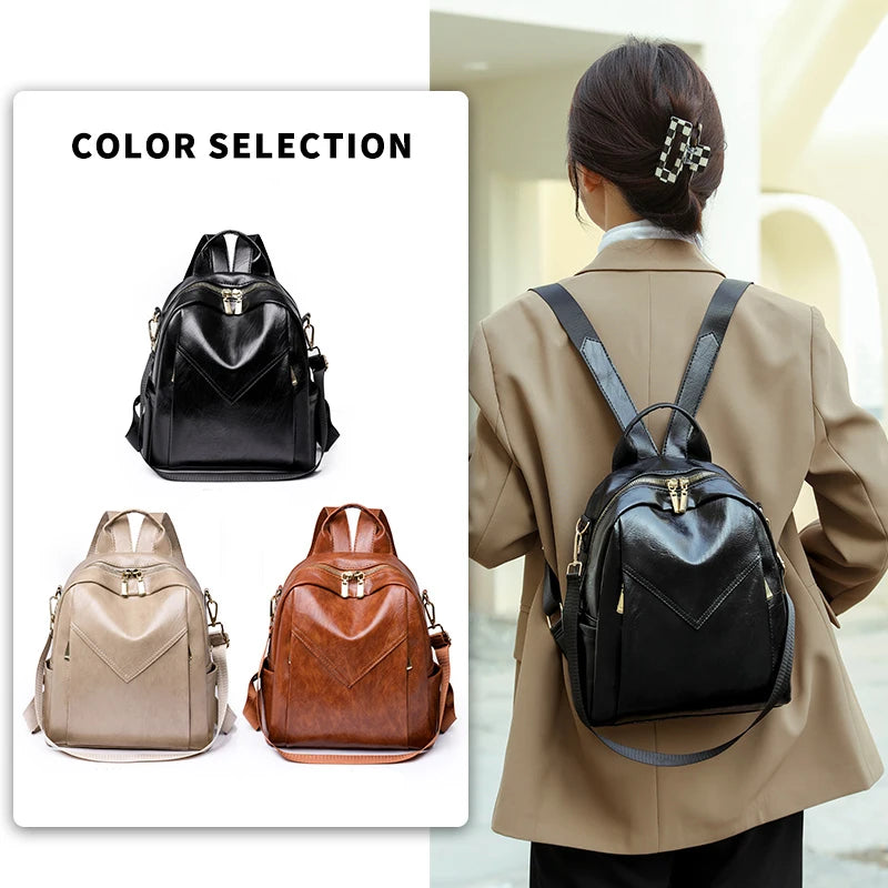 Women Backpacks High Pu Leather Backpack School Bags for Girls Ladies Bagpack Sm