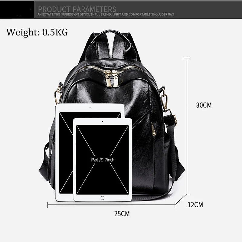Women Backpacks High Pu Leather Backpack School Bags for Girls Ladies Bagpack Sm