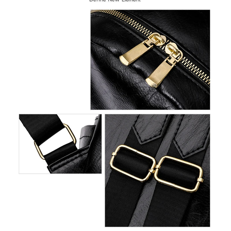 Women Backpacks High Pu Leather Backpack School Bags for Girls Ladies Bagpack Sm