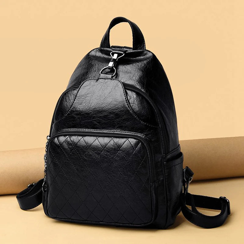 Leather Women Anti-theft Backpacks Shoulder Bags School Rucksacks Mochilas