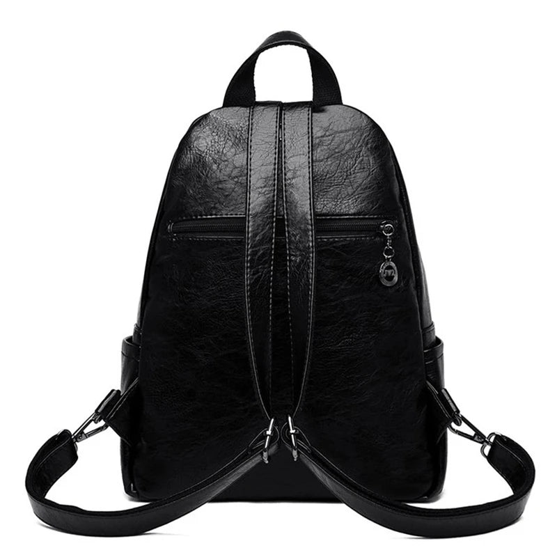 Leather Women Anti-theft Backpacks Shoulder Bags School Rucksacks Mochilas