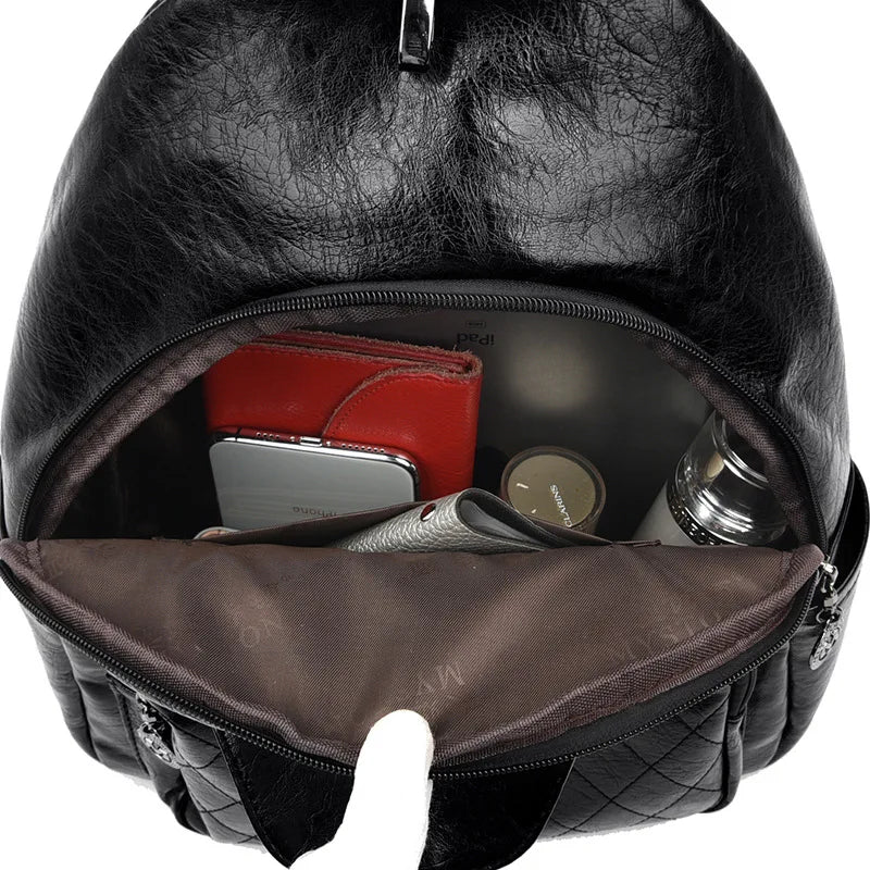 Leather Women Anti-theft Backpacks Shoulder Bags School Rucksacks Mochilas