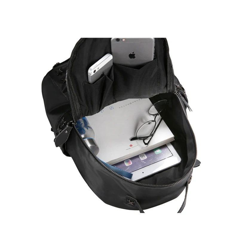 Nylon Oxford Rivet Backpack for Teen Girls Travel - Famous Brand Rucksack