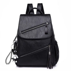 Women Backpacks Pu Leather Patchwork Waterproof Shoulder Bag College