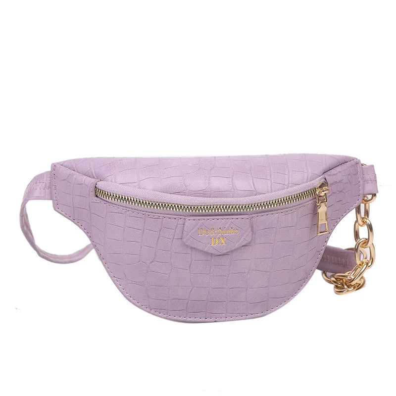 Women Bag Candy Waist Bag Chain Banana Belt Bag Women Waist Pack