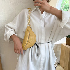 Women Bag Candy Waist Bag Chain Banana Belt Bag Women Waist Pack