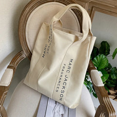 Canvas Shoulder Bag Letter Print Casual Handbag Large Capacity Tote Bag