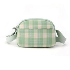 Women Casual Shoulder Bag Nylon Waterproof Messenger Bag Lady Plaid Crossbody
