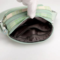 Women Casual Shoulder Bag Nylon Waterproof Messenger Bag Lady Plaid Crossbody