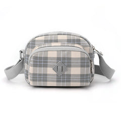 Women Casual Shoulder Bag Nylon Waterproof Messenger Bag Lady Plaid Crossbody