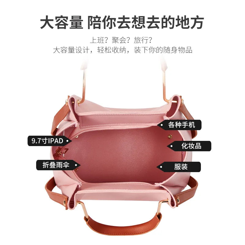 Women Bag Casual Shoulder Messenger Bag Lady Crossbody Bags High Capacity Bucket