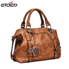 Vintage Shoulder Bag Soft Leather Crossbody Bags for Women Boston Women's Bag