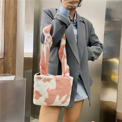 Winter Plush Messenger Bag Casual Women Totes Shoulder Bags Female Purse