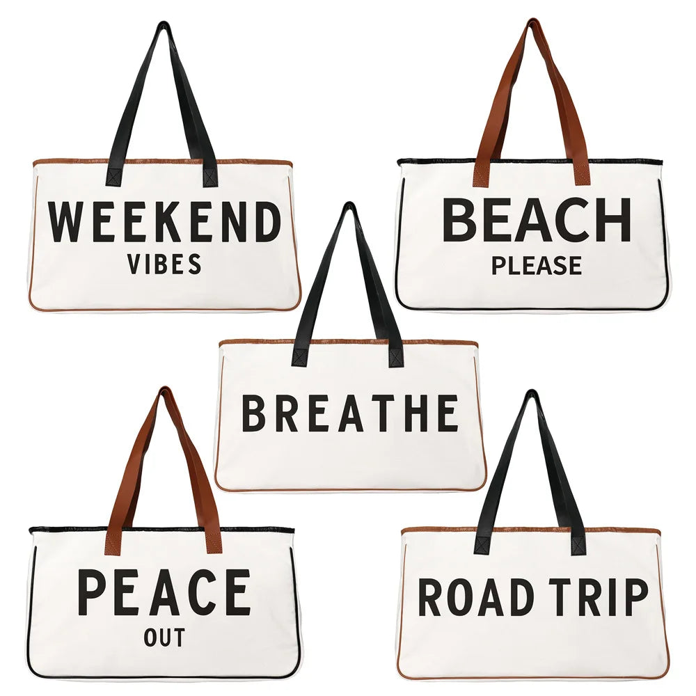 Canvas Beach Tote Bag Large Capacity Handbag