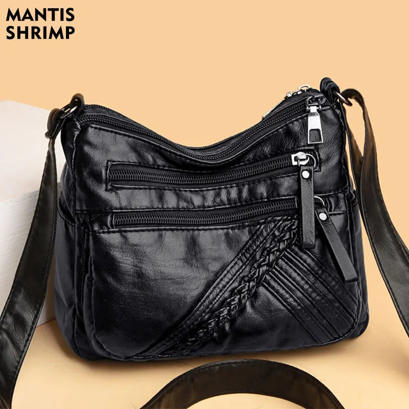 Women Bag Shoulder Bags Vintage Pack Classic Ladies Hand Bags PU Messenger