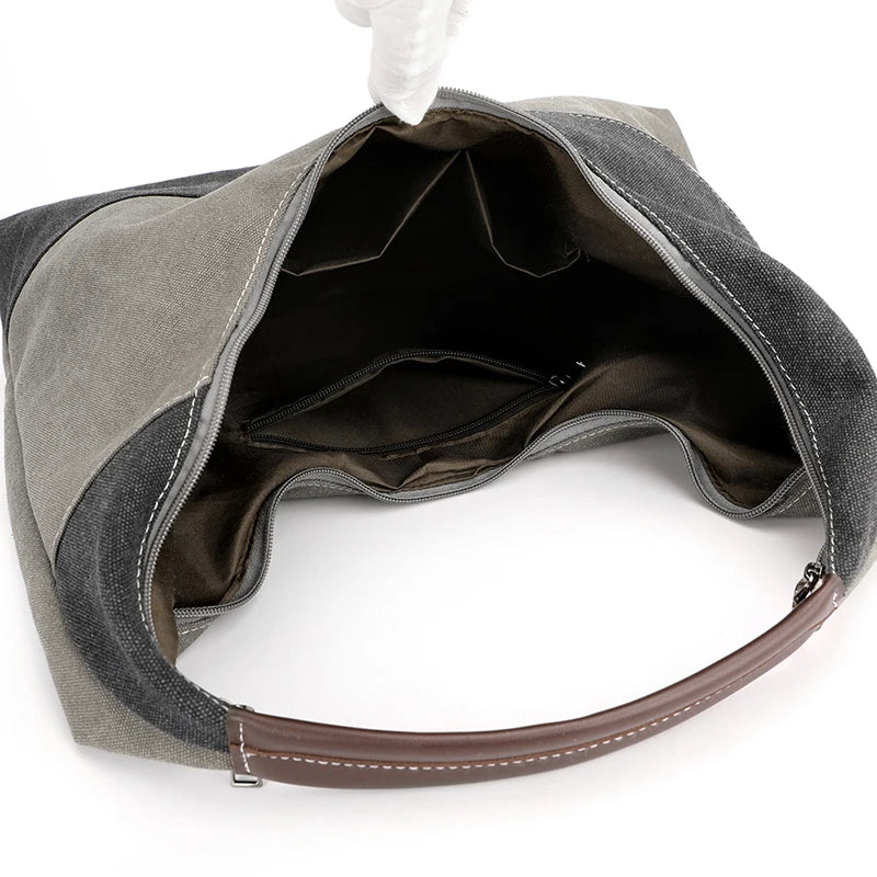 Canvas Shoulder Bag for Women Handbag High Ladies Underarm Bag Daily Pack