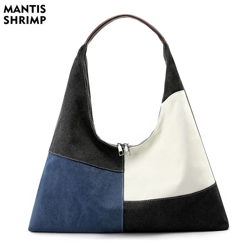 Canvas Shoulder Bag for Women Handbag High Ladies Underarm Bag Daily Pack