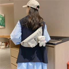 Canvas Waist Bag for Women Outdoor Chest Phone Bag
