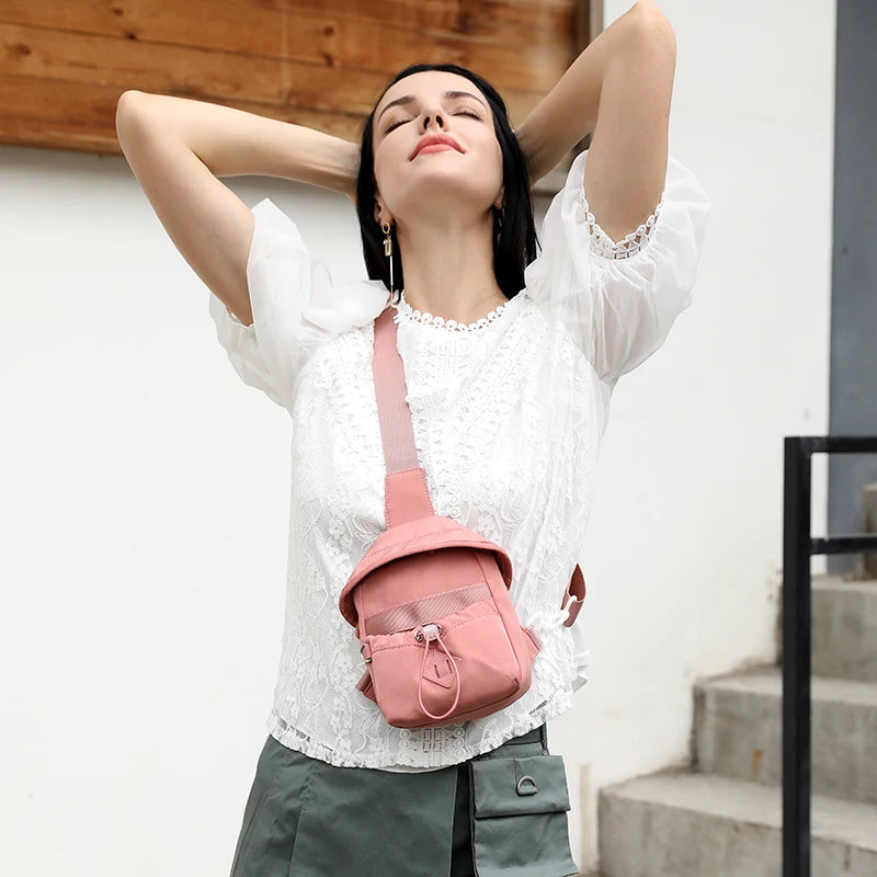 Canvas Chest Bag Female Travel Small Crossbody Chest Bags Sport