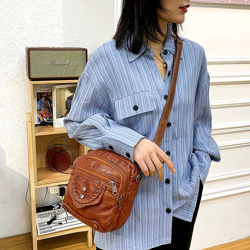 Women Bag Casual Ladies Messenger Bags Cross-body Soft PU Leather Shoulder Bag