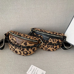 Leopard Pattern Waist Bag Crossbody Chest Fanny Pack