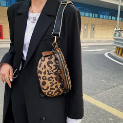 Leopard Pattern Crossbody Chest Bag for Women, Zipper Waist Fanny Pack